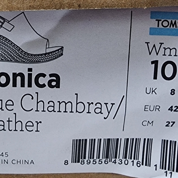 TOMS Monica Blue Chambray Wedge - Picture 4 of 4